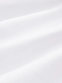 Wit - Slim Fit - Onderhoudsvriendelijk, getextureerd, slim fit overhemd met enkele manchet