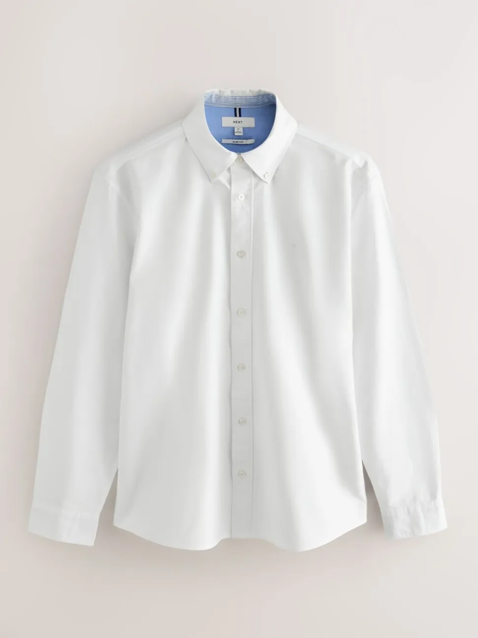 Wit - Slim Fit - Oxford-hemd met lange mouwen