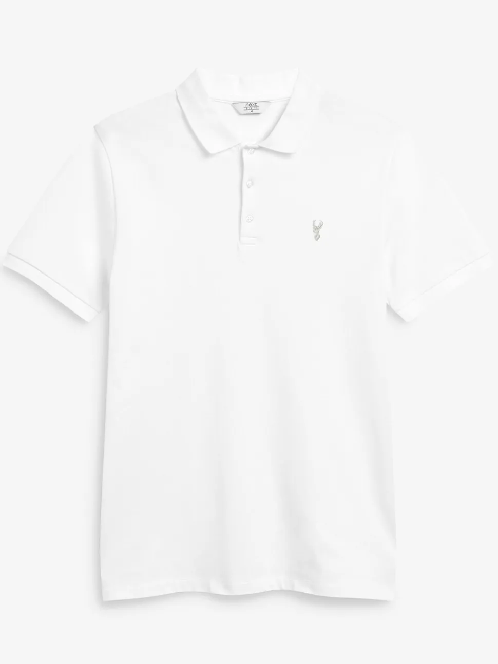 Wit - Slim Fit - Piqué poloshirt met korte mouwen