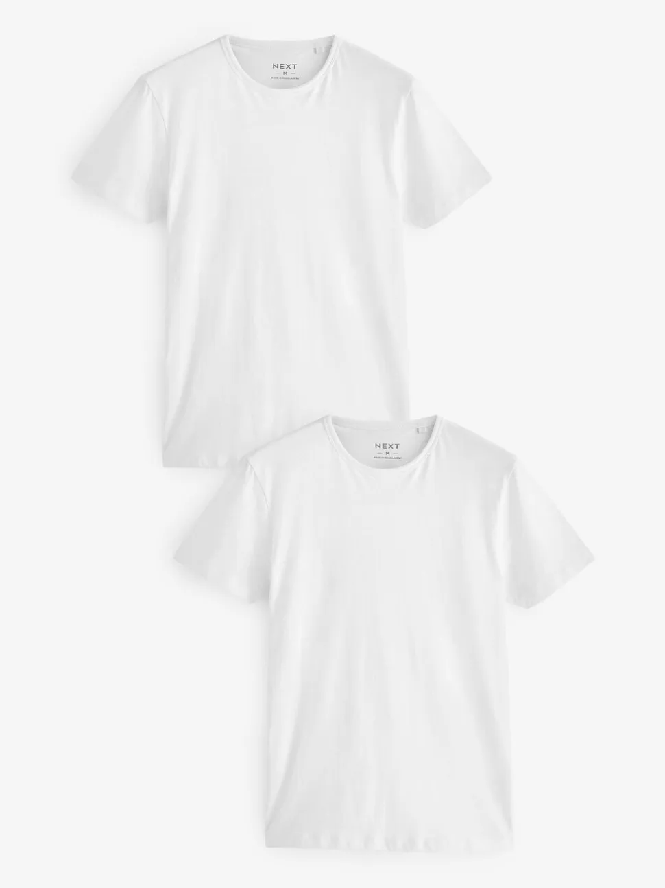 Wit - Slim Fit - Set van 2 100% katoenen T-shirts met laagjes