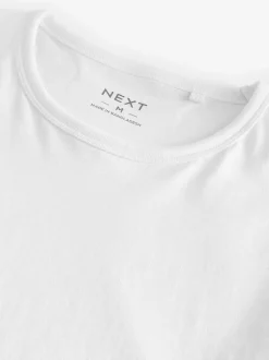 Wit - Slim Fit - Set van 2 100% katoenen T-shirts met laagjes