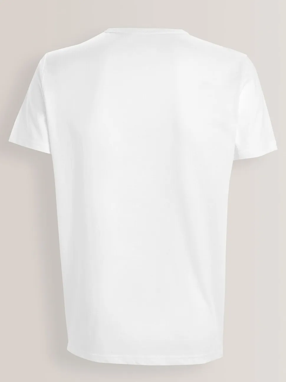 Wit - Slim Fit - Set van 5 100% katoenen T-shirts met laagjes