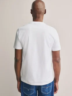 Wit - Slim Fit - Signature SUPIMA® katoenen T-shirt met ronde hals