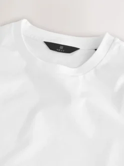 Wit - Slim Fit - Signature SUPIMA® katoenen T-shirt met ronde hals