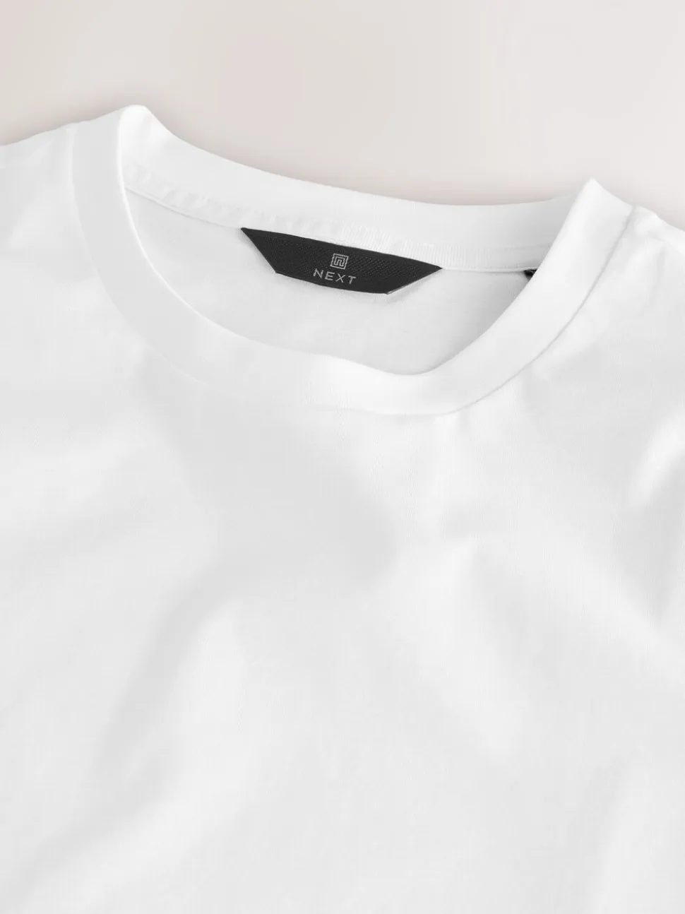 Wit - Slim Fit - Signature SUPIMA® katoenen T-shirt met ronde hals