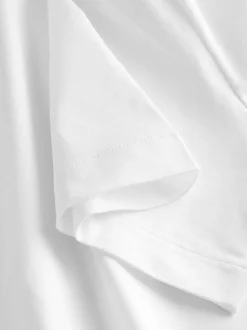 Wit - Slim Fit - Signature SUPIMA® katoenen T-shirt met ronde hals