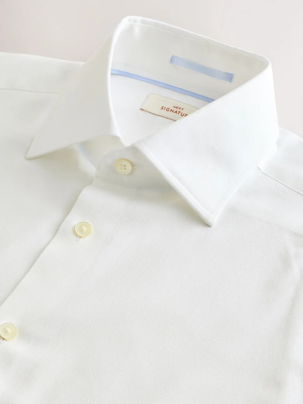 Wit - Slim Fit - Signature premium 100% katoenen overhemd met textuur