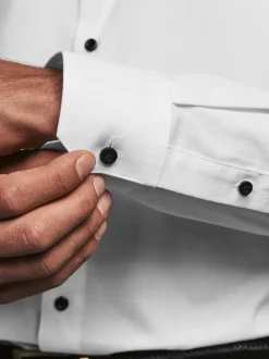 Wit - Slim Fit - Slim Fit Single Cuff Shirt With Wing Collar And Bow Tie Pack