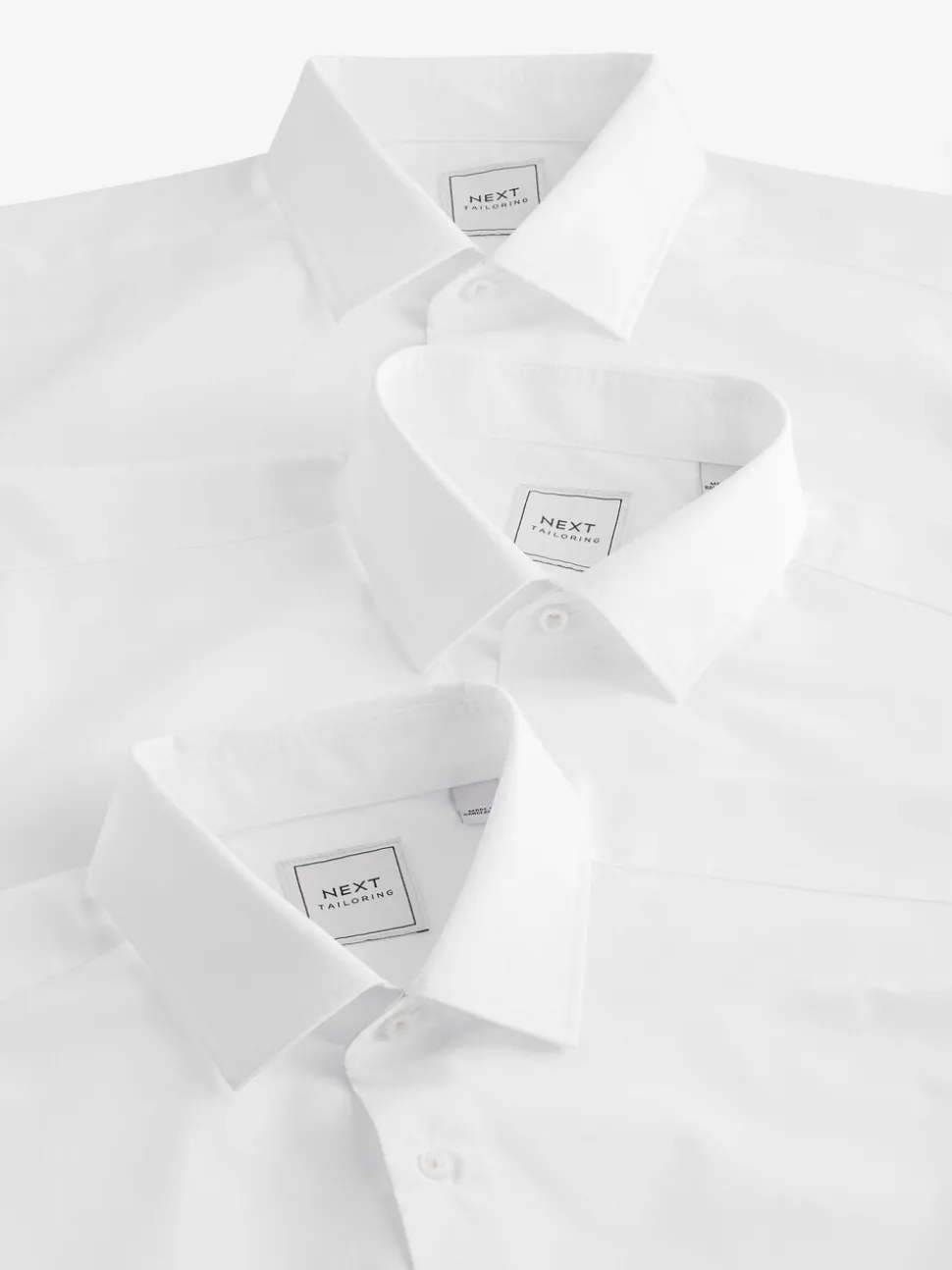 Wit - Slim Fit - Strijkvrije slimme overhemden met enkele manchet 3 pak