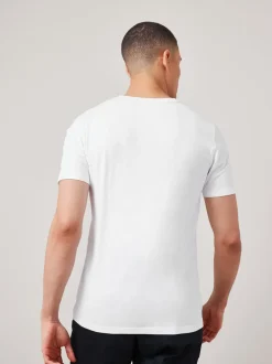 Wit - Slim Fit - T-shirt met hert