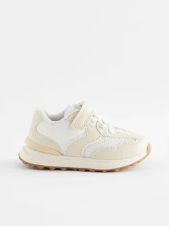 Wit - Sneakers met elastische veters en klittenbandsluiting
