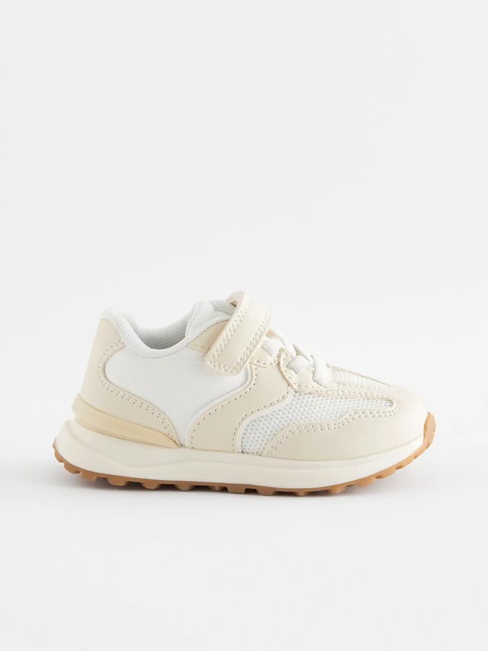 Wit - Sneakers met elastische veters en klittenbandsluiting