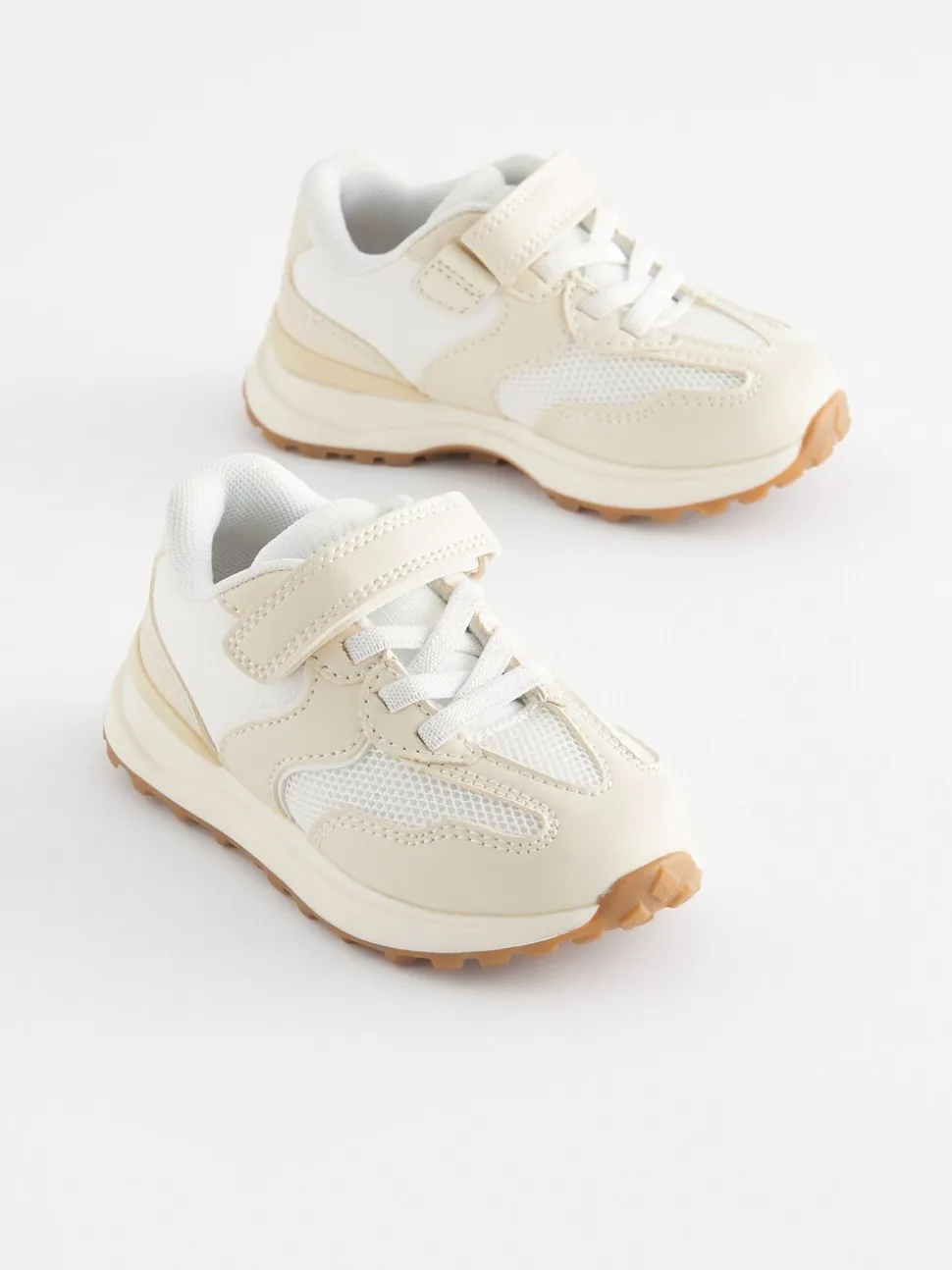 Wit - Sneakers met elastische veters en klittenbandsluiting