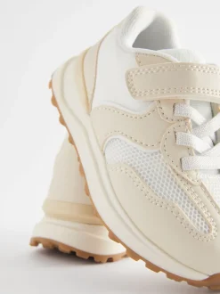 Wit - Sneakers met elastische veters en klittenbandsluiting