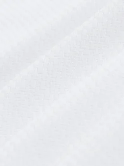 Wit - Strakke Pasvorm - Textured Long Sleeve Formal Shirt with Trim