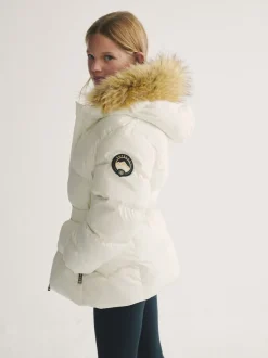 Wit - Superdry Belted Puffer Coat