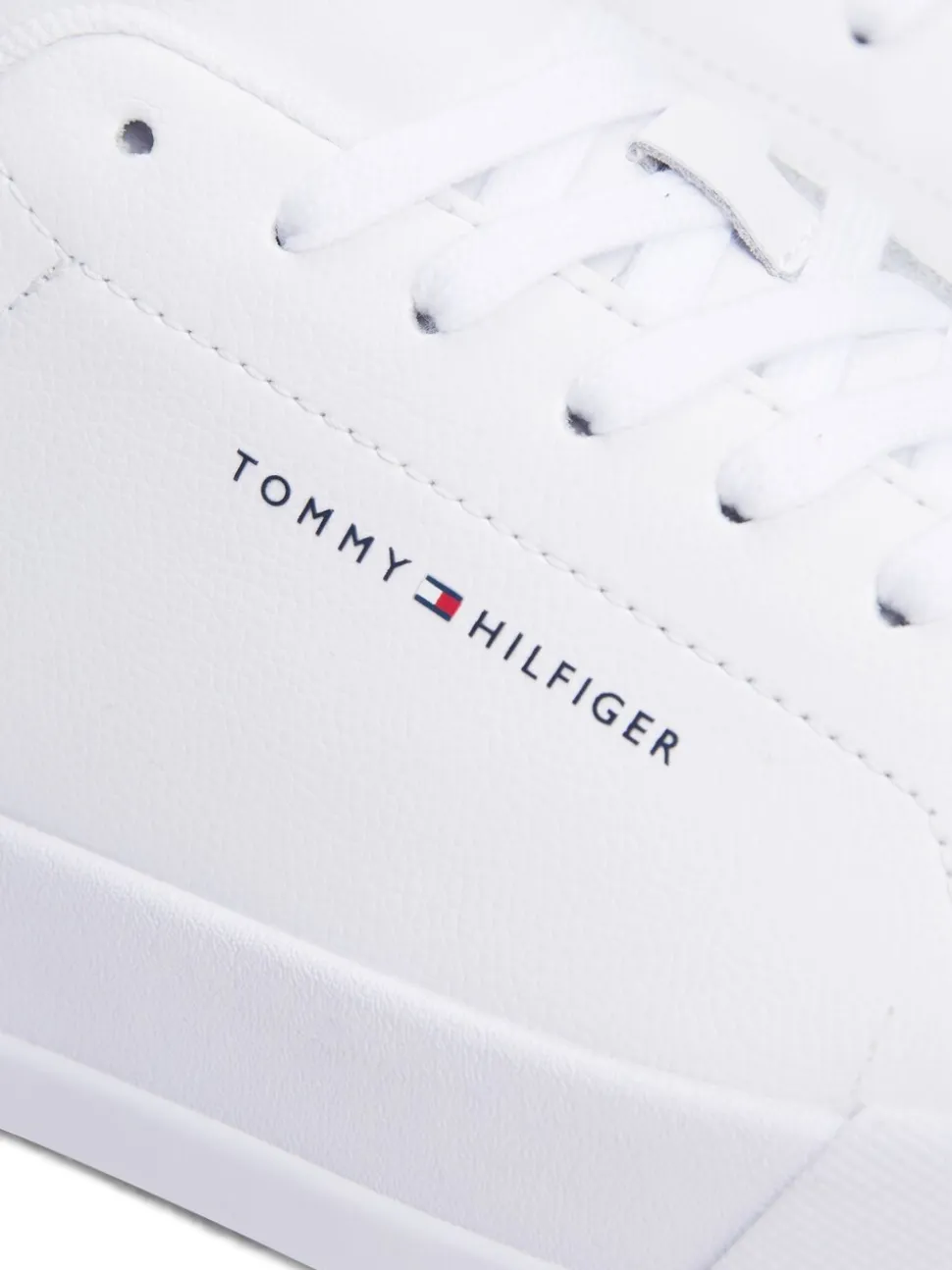 Wit - Tommy Hilfiger Court Essential Leather Trainers
