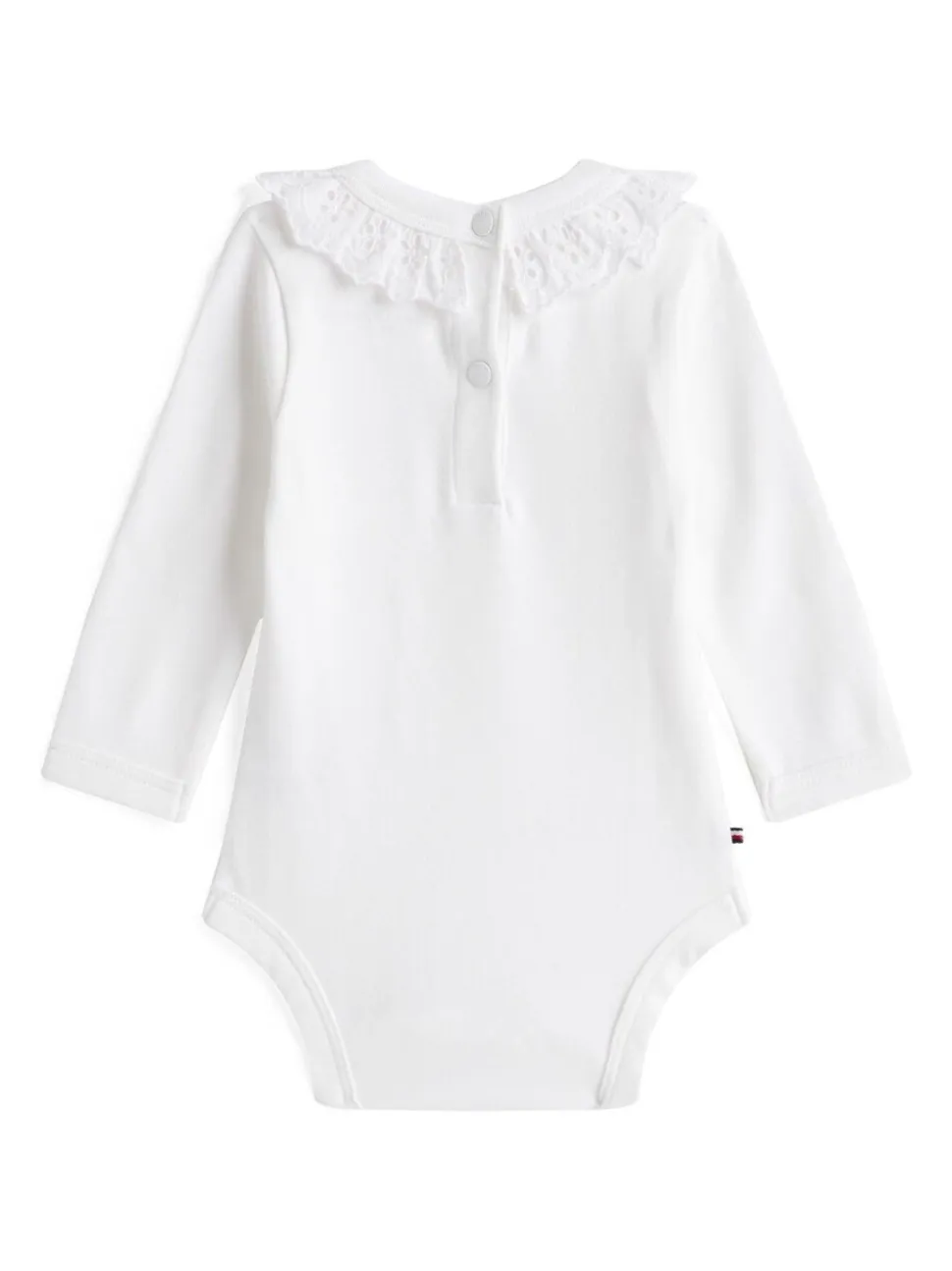 Wit - Tommy Hilfiger Essential Broderie Anglaise Collar Bodysuit