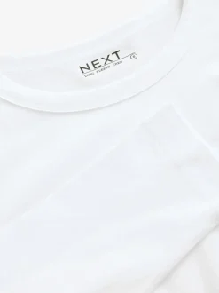 Wit - T-shirt met lange mouwen en ronde hals