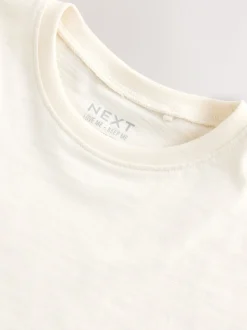 Wit - T-shirt met peplum en korte mouwen (3mnd -7jr)