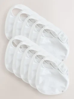 Wit - Verpakking met 10 babyslabbetjes
