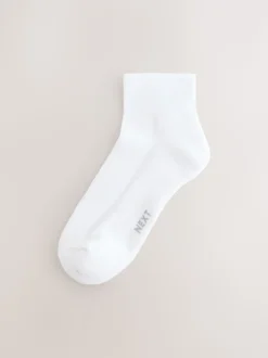 Wit - Verpakking van 10 - Halfhoge sneakersokken met demping