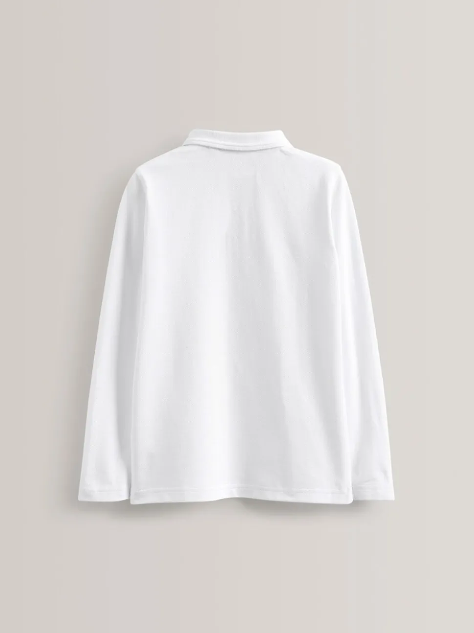 Wit - Verpakking van 5 100% katoenen schoolpoloshirts met lange mouwen (3-16 jr)