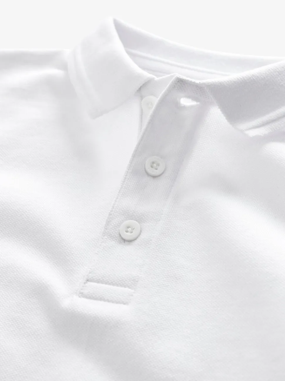 Wit - Verpakking van 5 100% katoenen schoolpoloshirts met lange mouwen (3-16 jr)