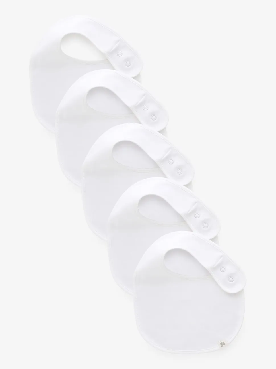 Wit - Verpakking van 5 100% katoenen babyslabbetjes