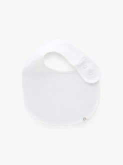 Wit - Verpakking van 5 100% katoenen babyslabbetjes