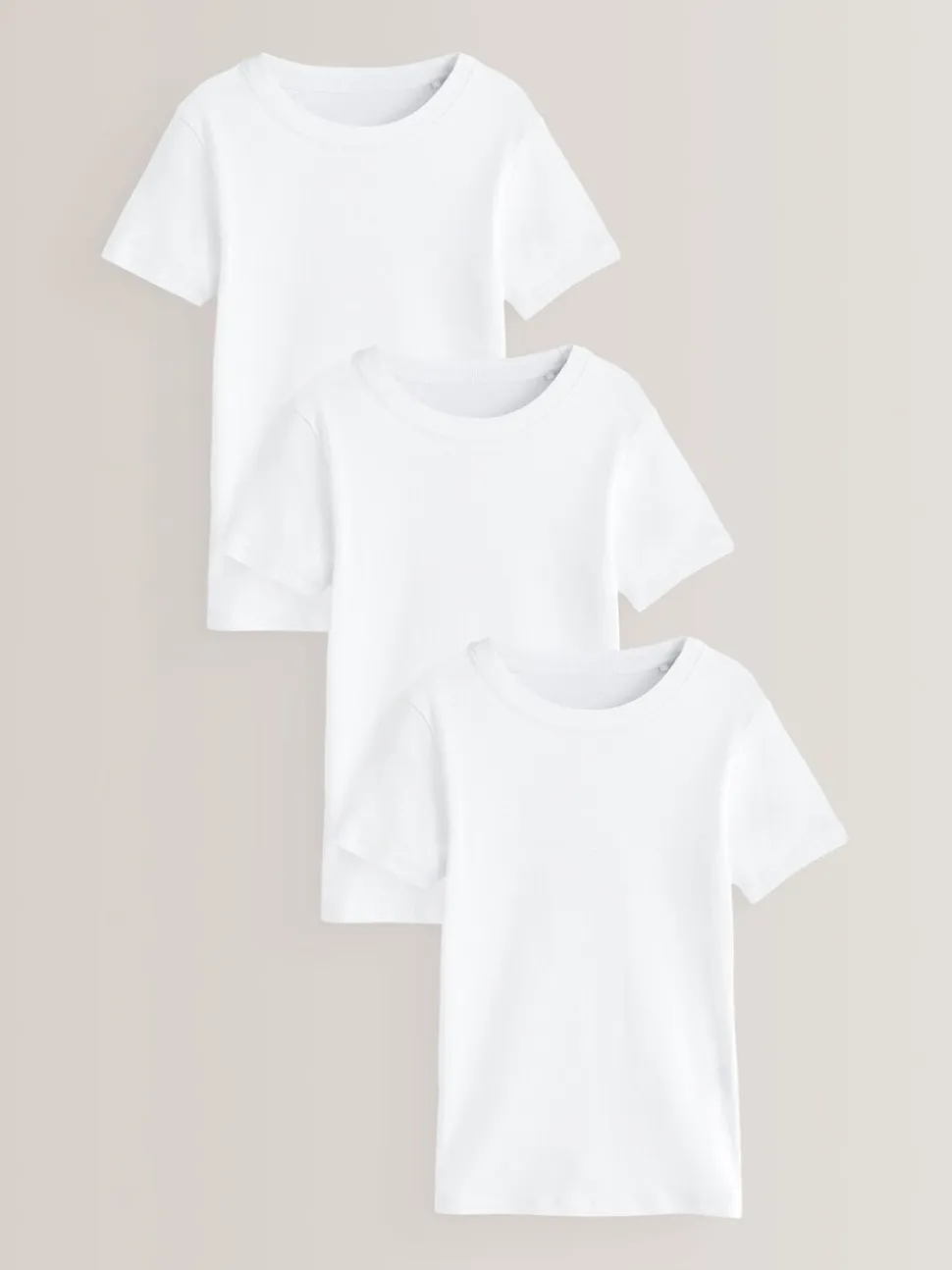 Wit - Verpakking van 3 100% katoenen shirts met korte mouwen (1,5-16jr)