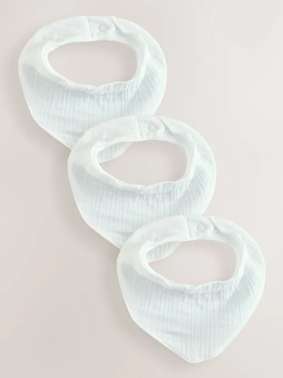 Wit - Verpakking van 3 babyslabbetjes van mousseline