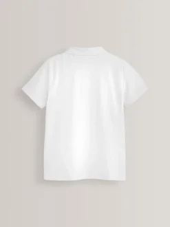 Wit - Verpakking van 5 katoenen poloshirts met korte mouwen voor school (3-16jr)