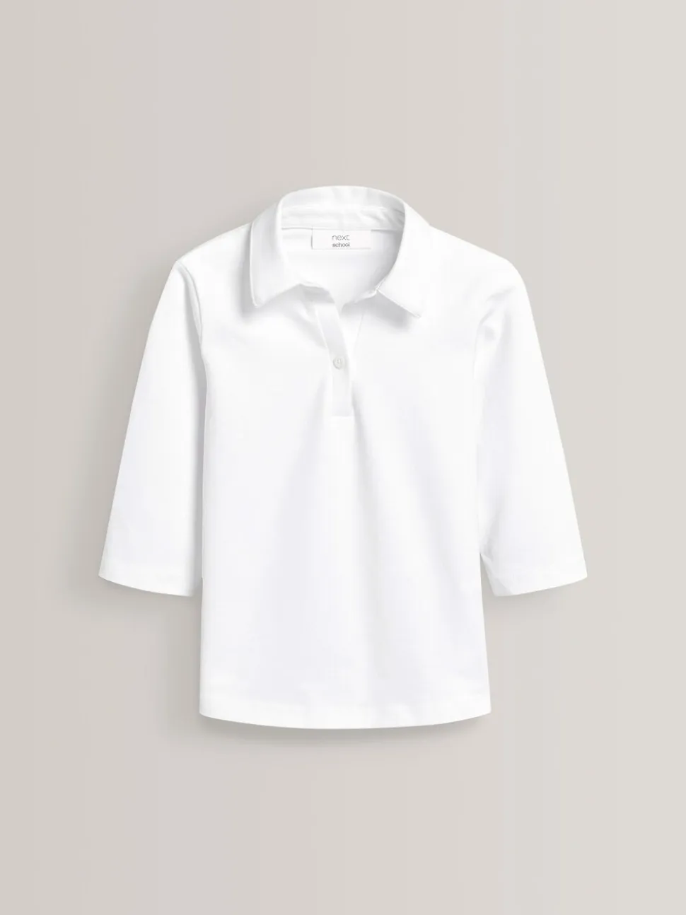 Wit - Verpakking van 2 katoenen jersey schoolblouses met stretch en 3/4-mouwen (3-16 jr)