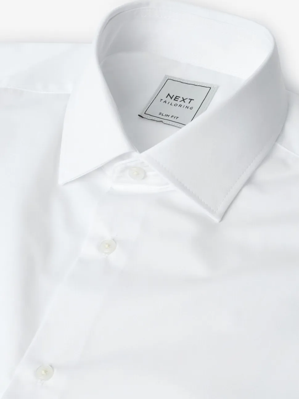 Wit - Verpakking van 4 onderhoudsvriendelijke slim fit smart overhemden met enkele manchetten