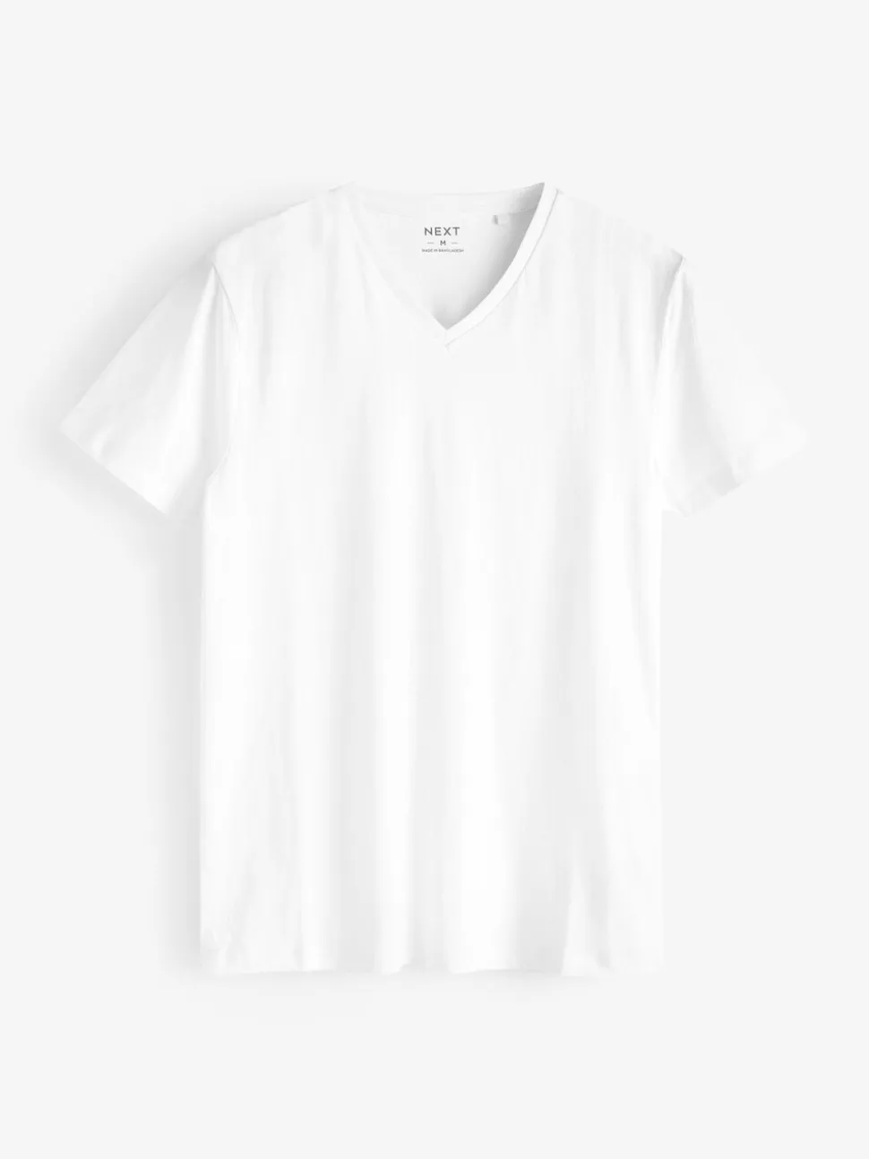 Wit - Verpakking van 2 slim-fit 100% katoenen T-shirts met V-hals en laagjes