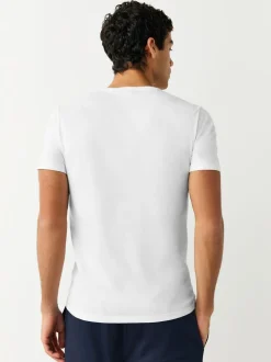 Wit - Verpakking van 10 slim-fit 100% katoenen T-shirts met V-hals en laagjes