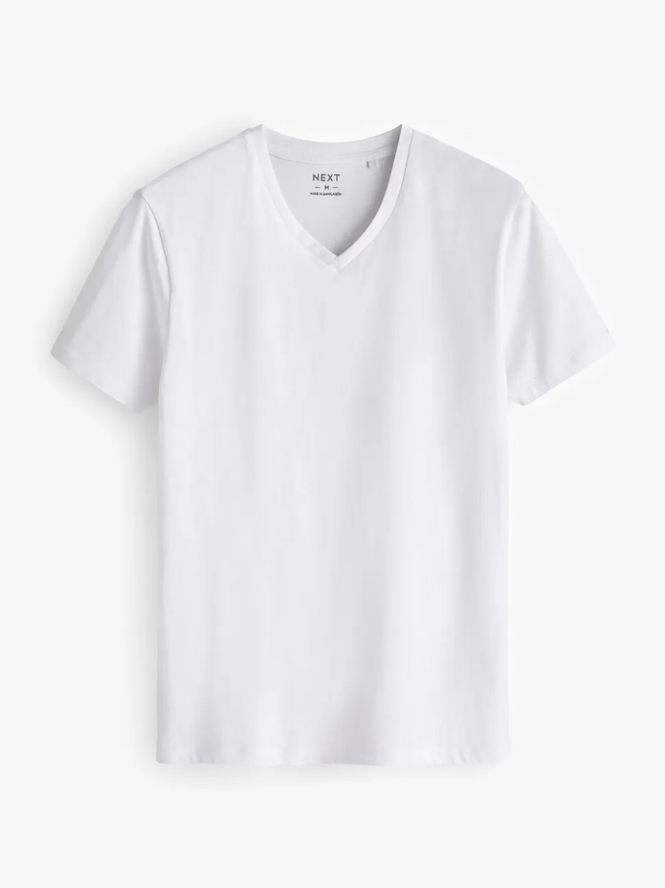 Wit - Verpakking van 10 slim-fit 100% katoenen T-shirts met V-hals en laagjes