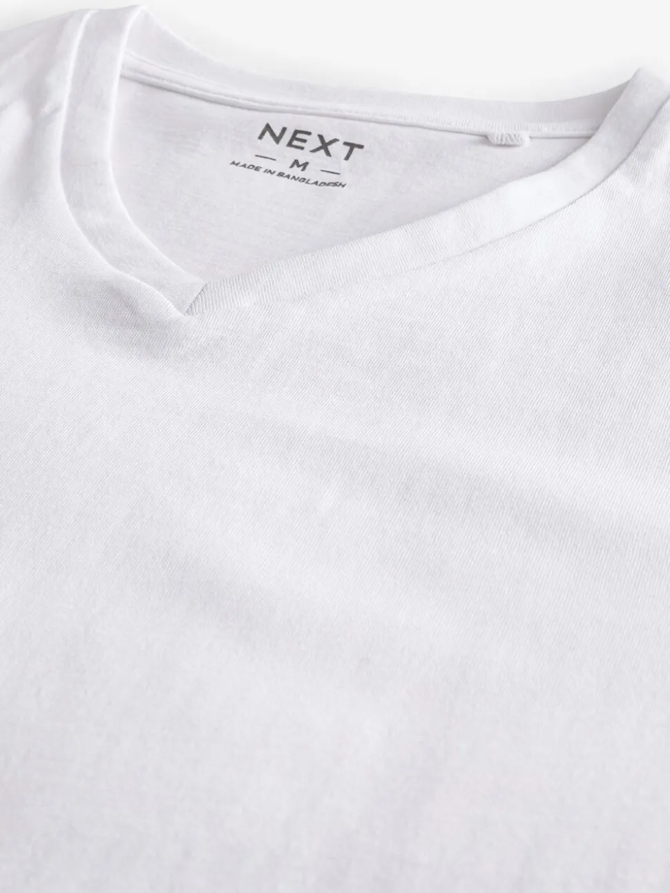 Wit - Verpakking van 10 slim-fit 100% katoenen T-shirts met V-hals en laagjes