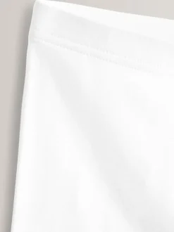 Wit - Verpakking van 5 stretchy fietsshorts met hoog katoengehalte (3-16jr)
