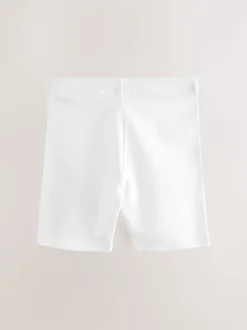 Wit - Verpakking van 2 stretchy fietsshorts met hoog katoengehalte (3-16jr)
