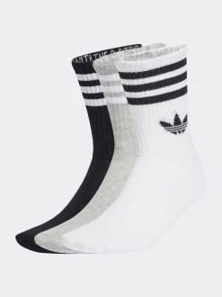 Wit chroom - Ronde hals - Adidas Originals 3-Strepen Crew Sokken 3 paar