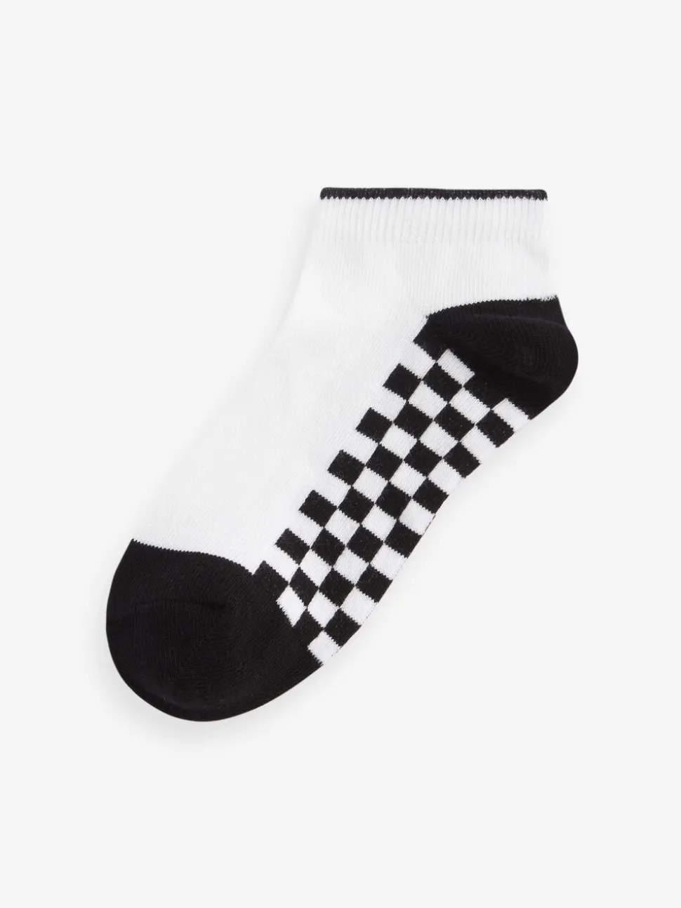 Wit dambordprint - 7 paar katoenrijke sneakersokken
