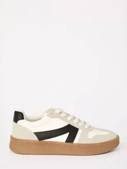 Wit en zwart - Friends Like These Lace Up Retro Gumsole Sports Trainers