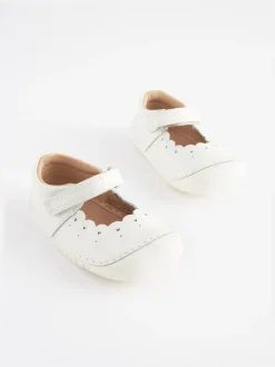Wit leer - Mary Jane babyschoenen