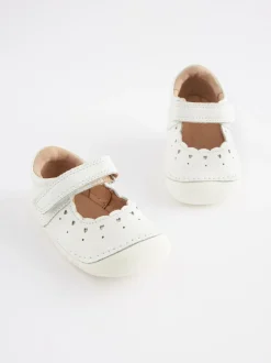 Wit leer - Mary Jane babyschoenen