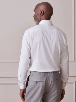 Wit met afwerking - Slim Fit - Signature Textured Long Sleeve Shirt