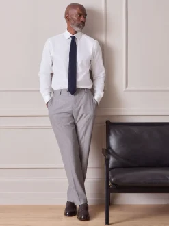Wit met afwerking - Slim Fit - Signature Textured Long Sleeve Shirt