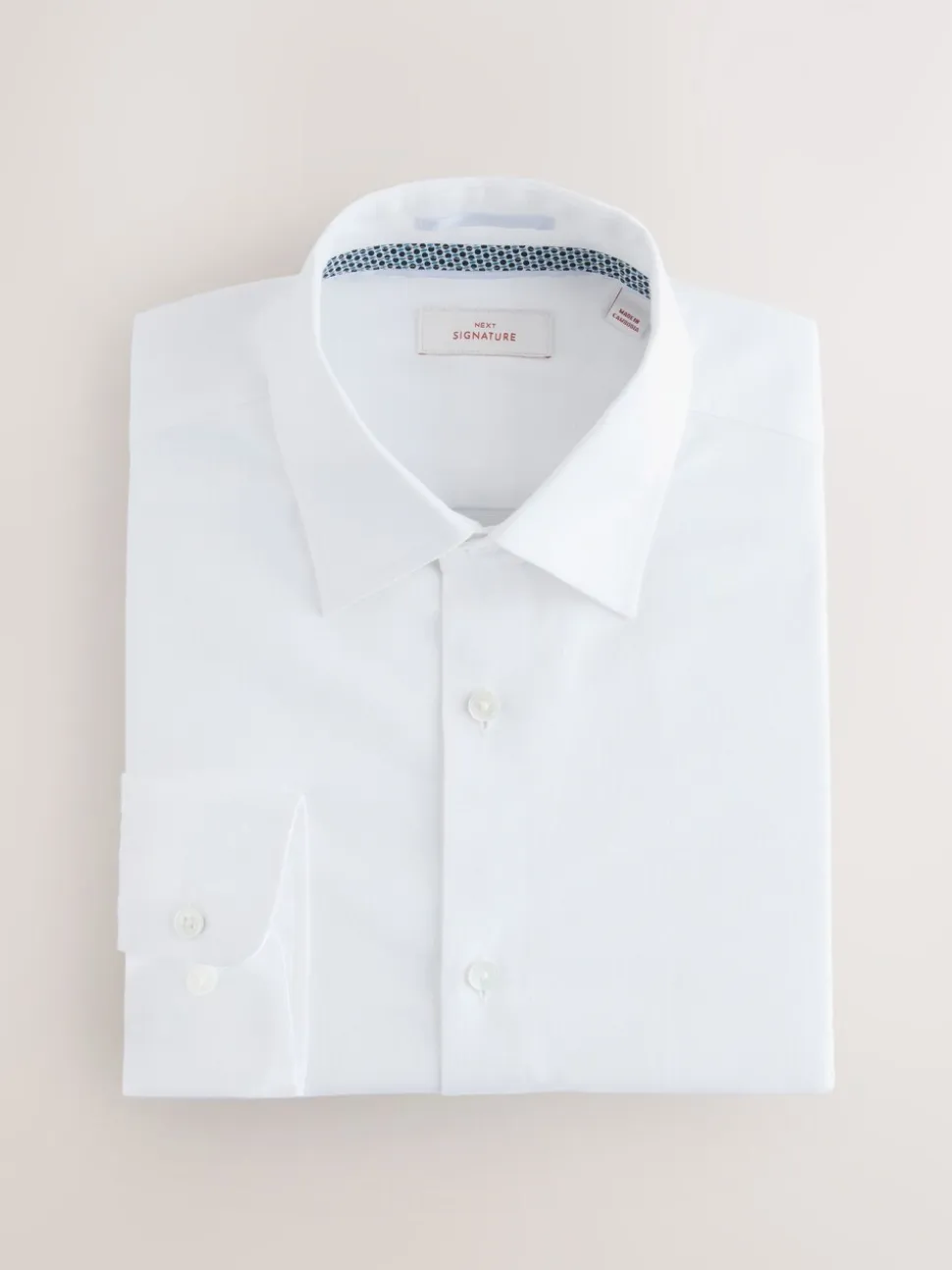 Wit met afwerking - Slim Fit - Signature Textured Long Sleeve Shirt