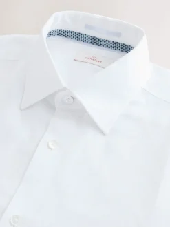Wit met afwerking - Slim Fit - Signature Textured Long Sleeve Shirt